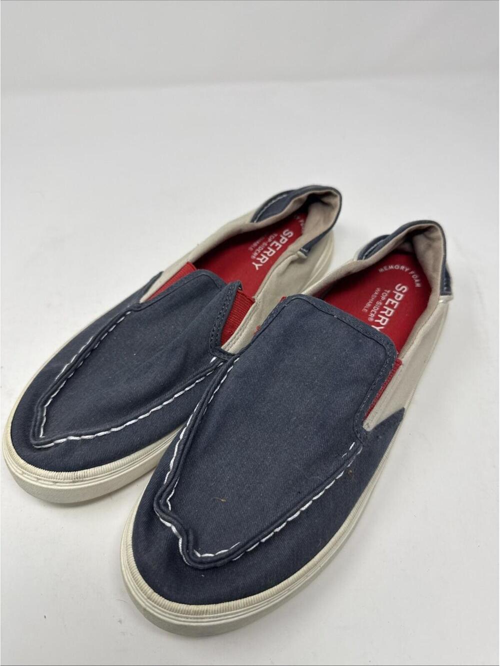 Sperry Top-Sider Salty Washable Navy/Grey Slip On Sneakers Size 7M